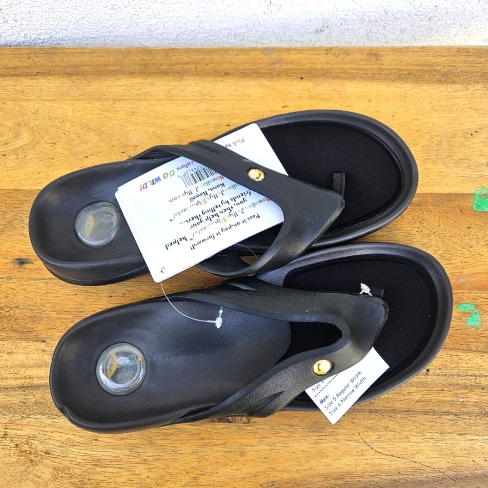 Hawaiian Jellys Ultra Comfort O'o Black Lava Unisex Sandals Women's Siz… - Picture 2 of 16